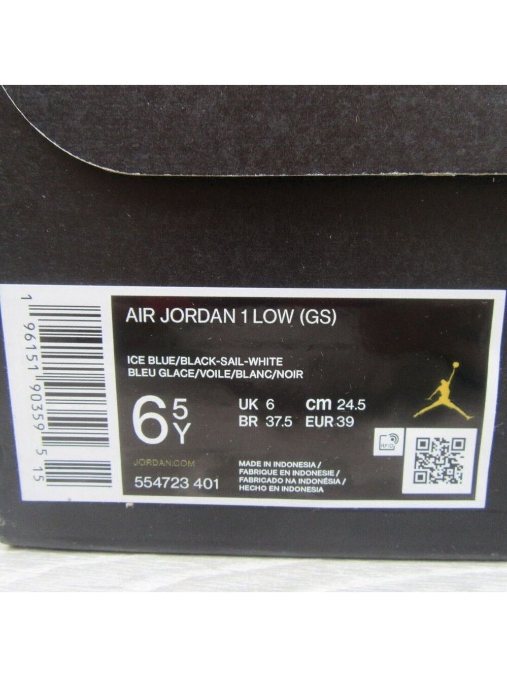 Jordan 1 Low Ice Blue GS Size 6.5Y / Womens Size 8 Sneakers NEW - Picture 14 of 15